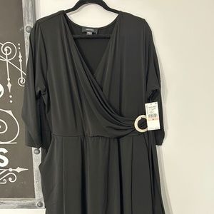 Karen Kane black faux wrap dress